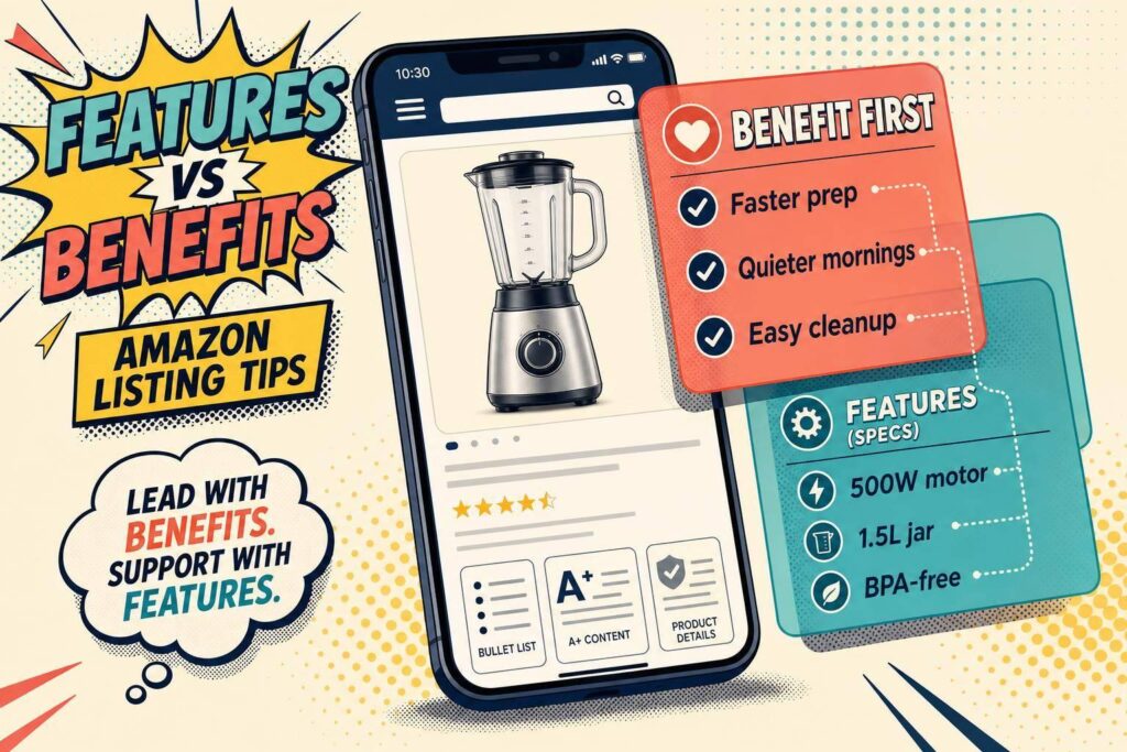 Features vs Benefits: Amazon Listing Tips